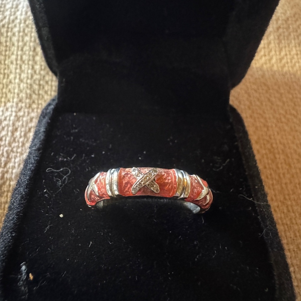 Women's Hidalgo Pink Enamel & Diamond Accent Ring